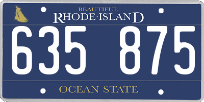 RI license plate 635875