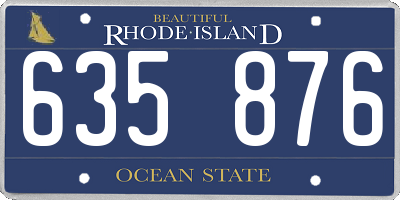 RI license plate 635876