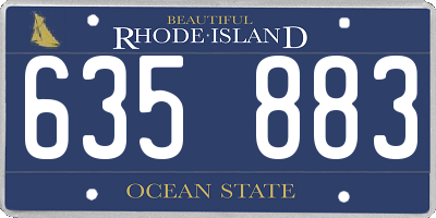 RI license plate 635883