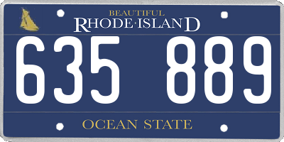 RI license plate 635889