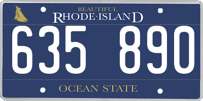 RI license plate 635890