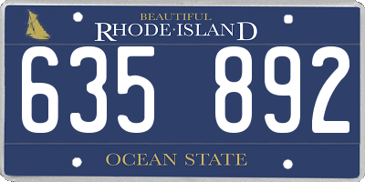 RI license plate 635892