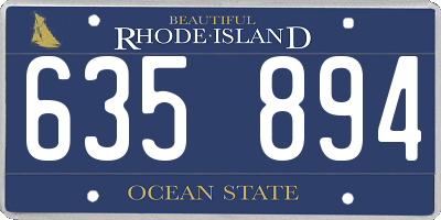RI license plate 635894