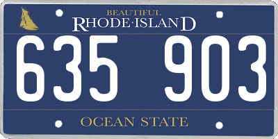 RI license plate 635903