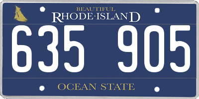 RI license plate 635905