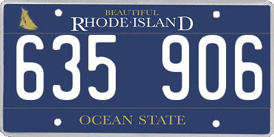 RI license plate 635906