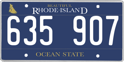 RI license plate 635907