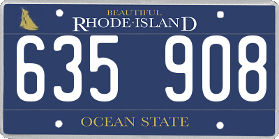 RI license plate 635908
