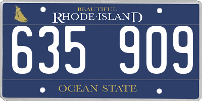 RI license plate 635909