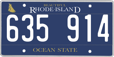 RI license plate 635914