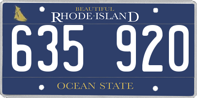 RI license plate 635920