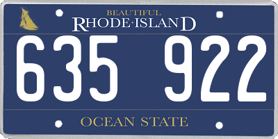 RI license plate 635922