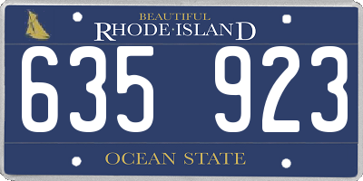 RI license plate 635923