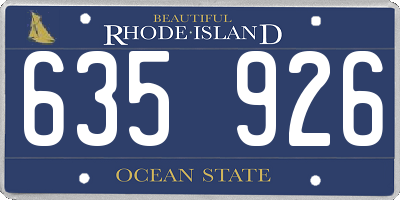 RI license plate 635926