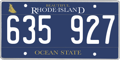 RI license plate 635927