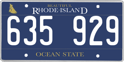 RI license plate 635929