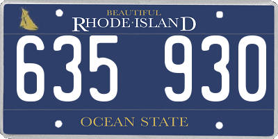 RI license plate 635930