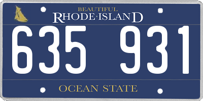 RI license plate 635931