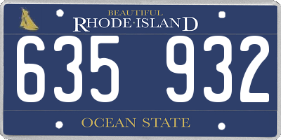 RI license plate 635932