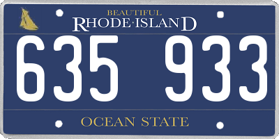 RI license plate 635933