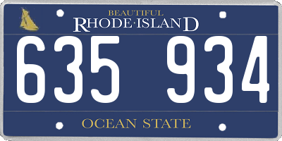 RI license plate 635934