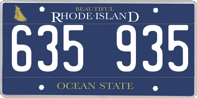 RI license plate 635935