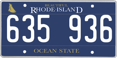 RI license plate 635936