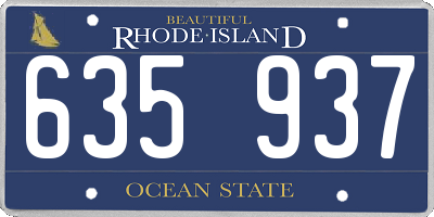 RI license plate 635937