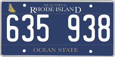 RI license plate 635938