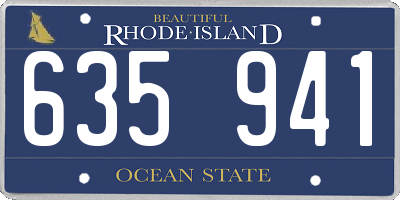 RI license plate 635941
