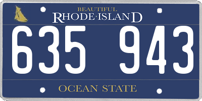 RI license plate 635943