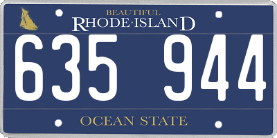 RI license plate 635944