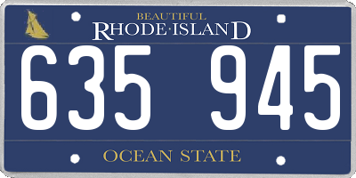 RI license plate 635945