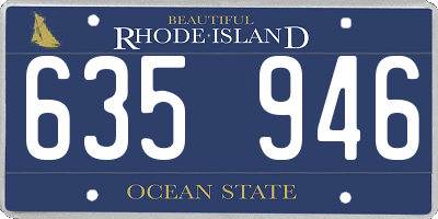 RI license plate 635946