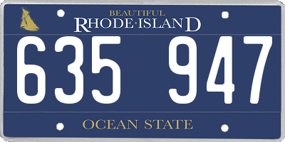 RI license plate 635947