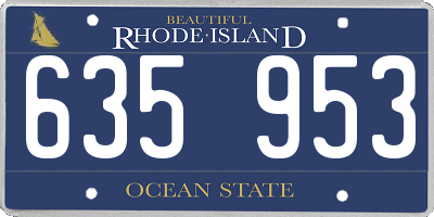 RI license plate 635953