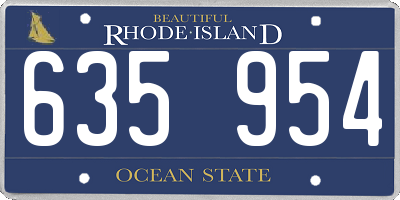 RI license plate 635954