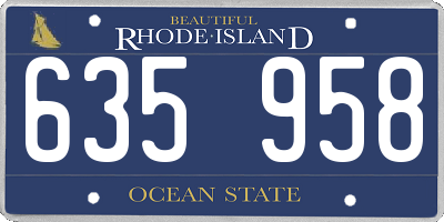 RI license plate 635958
