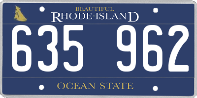 RI license plate 635962