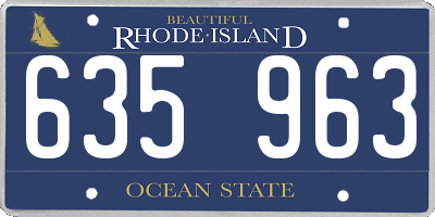 RI license plate 635963