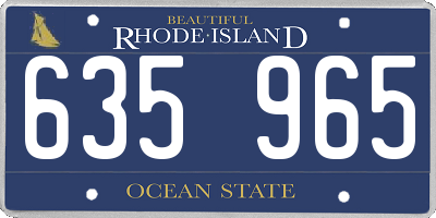 RI license plate 635965