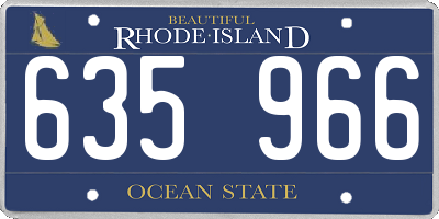 RI license plate 635966