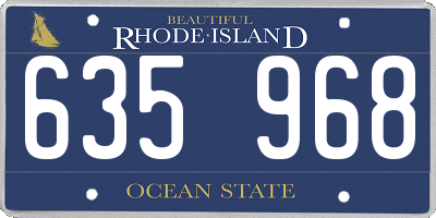 RI license plate 635968