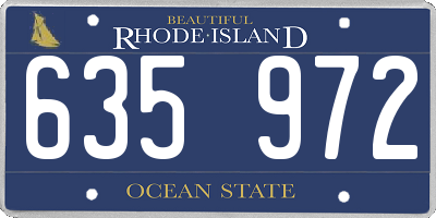 RI license plate 635972