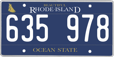 RI license plate 635978