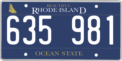 RI license plate 635981