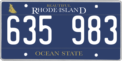 RI license plate 635983