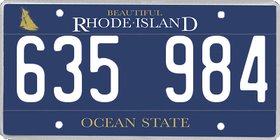 RI license plate 635984