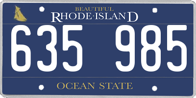 RI license plate 635985