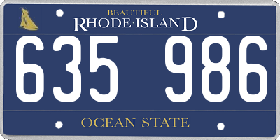 RI license plate 635986